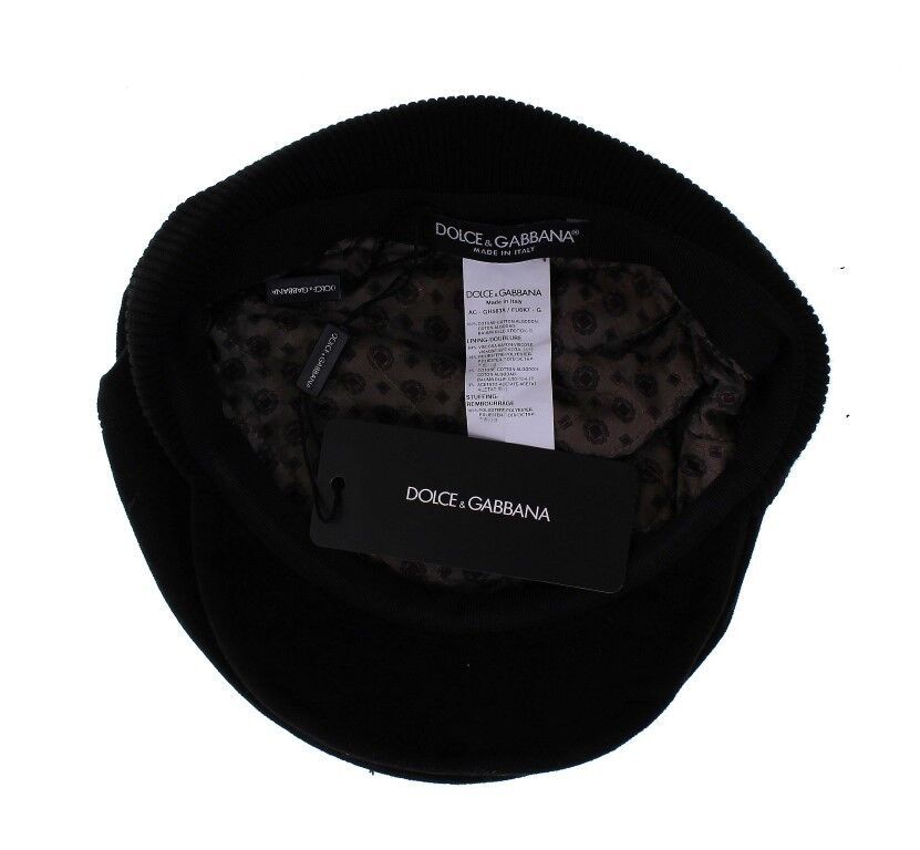 Fashionsarah.com Fashionsarah.com Dolce & Gabbana Sleek Black Newsboy Cap