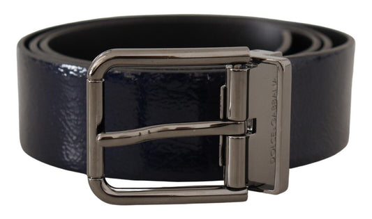 Fashionsarah.com Fashionsarah.com Dolce & Gabbana Elegant Blue Leather Belt with Silver Buckle
