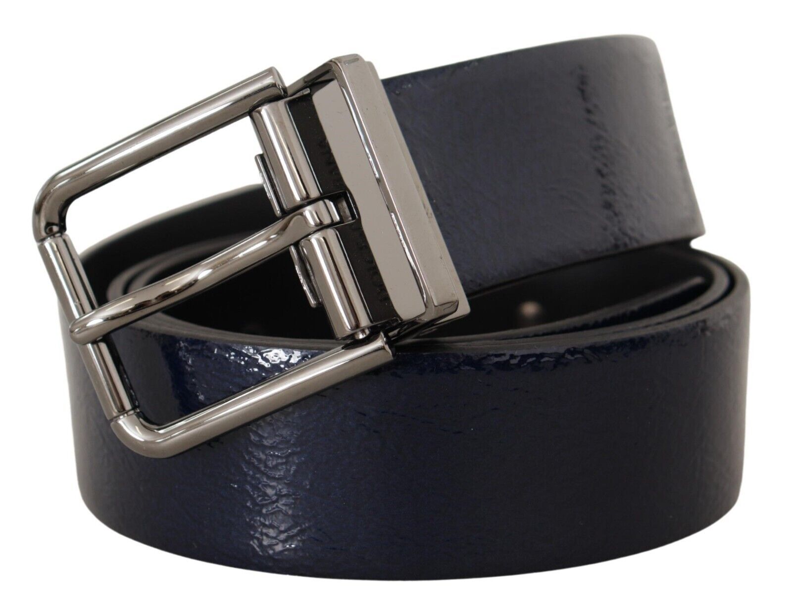 Fashionsarah.com Fashionsarah.com Dolce & Gabbana Elegant Blue Leather Belt with Silver Buckle