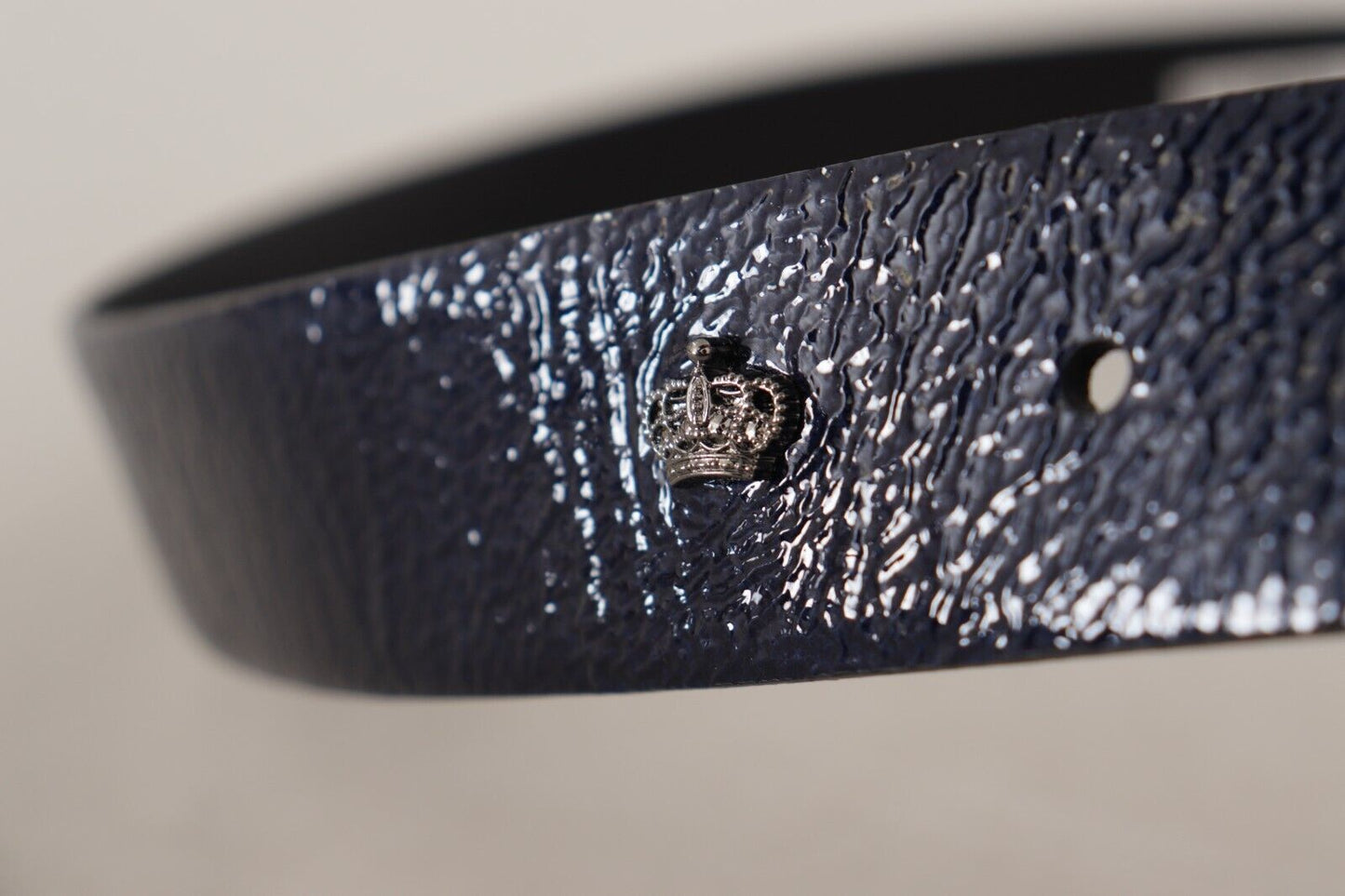 Dolce & Gabbana Elegant Blue Leather Belt with Silver Buckle | Fashionsarah.com