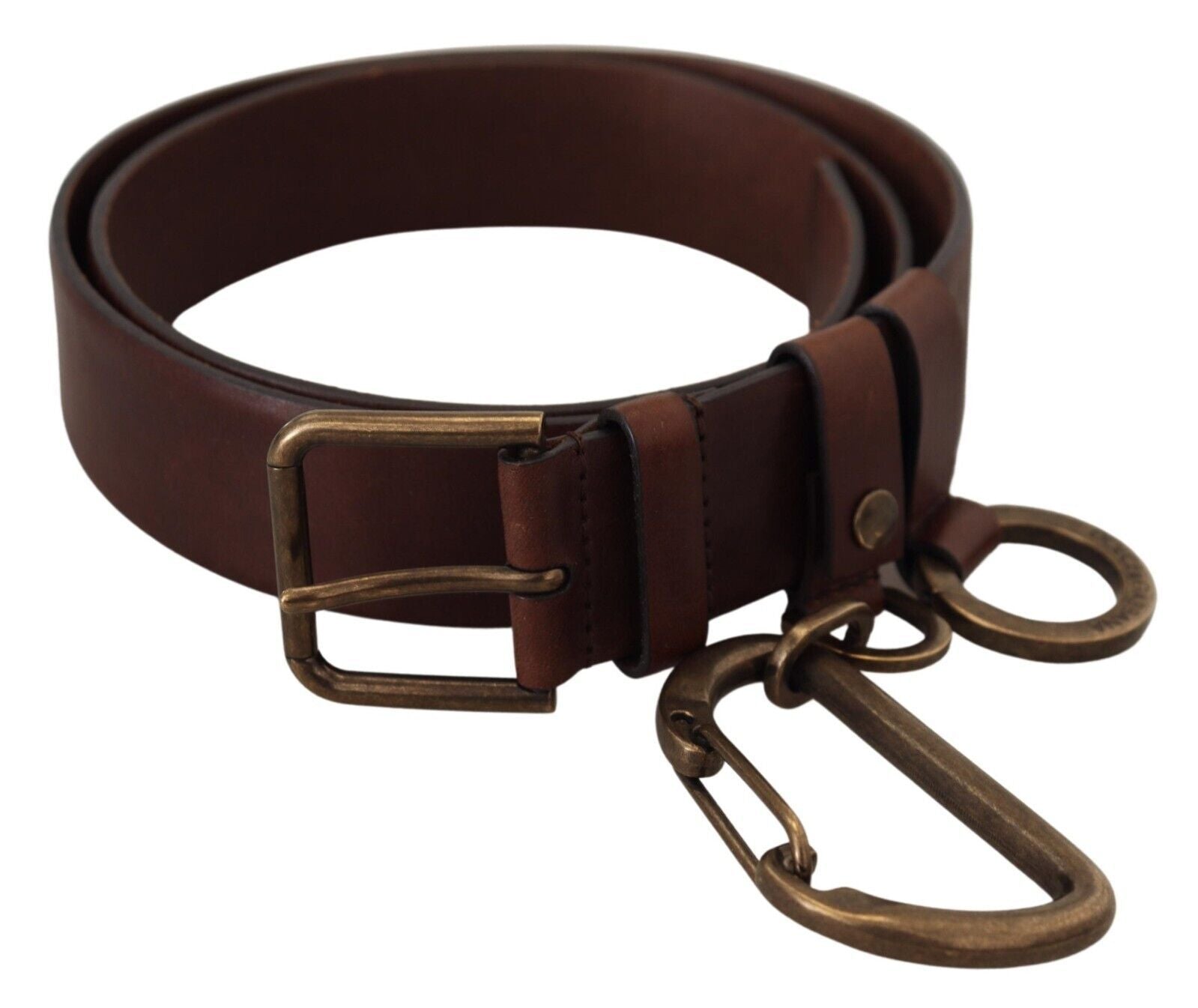 Fashionsarah.com Fashionsarah.com Dolce & Gabbana Elegant Brown Leather Belt with Metal Buckle