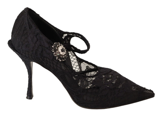 Fashionsarah.com Fashionsarah.com Dolce & Gabbana Elegant Black Lace Stiletto Pumps