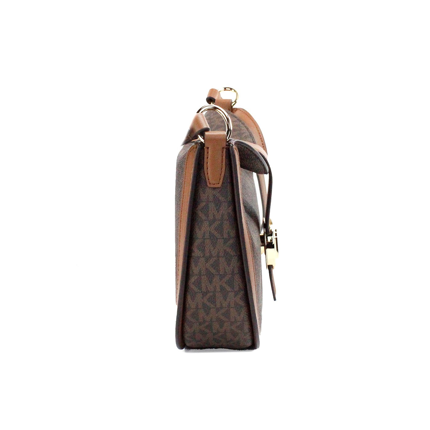 Michael Kors Gabby Small Brown Signature PVC Foldover Hobo Crossbody Bag | Fashionsarah.com