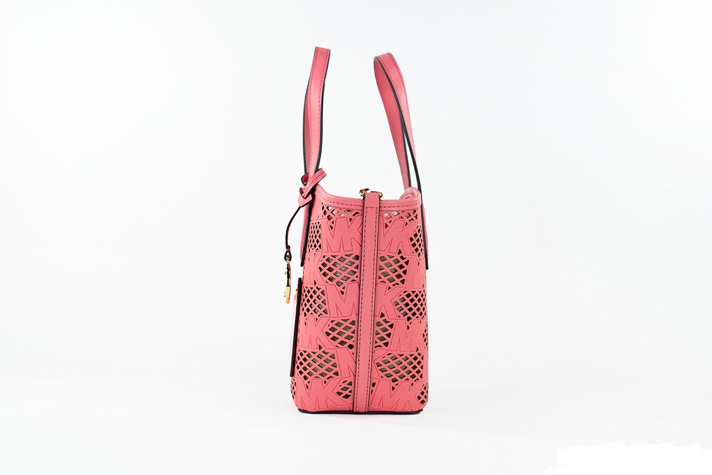Fashionsarah.com Fashionsarah.com Michael Kors Kimber Small Tea Rose Leather 2-in-1 Zip Tote Messenger Bag Purse