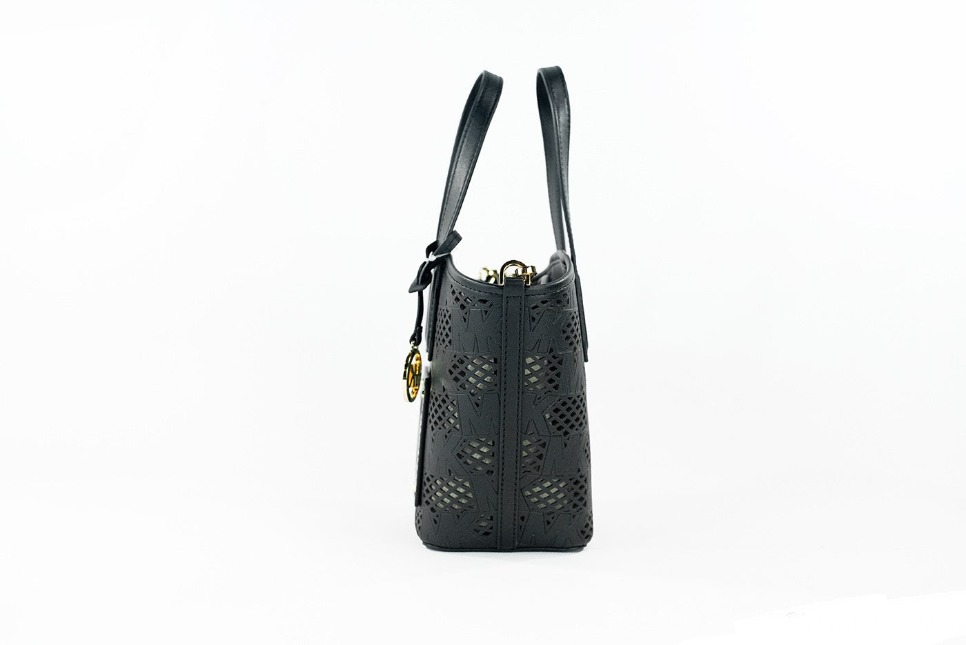 Fashionsarah.com Fashionsarah.com Michael Kors Kimber Small Black Leather 2-in-1 Zip Tote Messenger Bag Purse