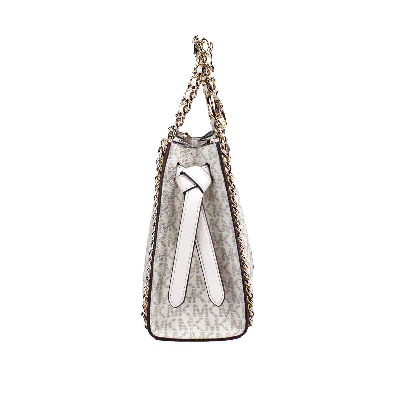 Michael Kors Mina Small Belted Cream Signature PVC Chain Inlay Crossbody Bag | Fashionsarah.com