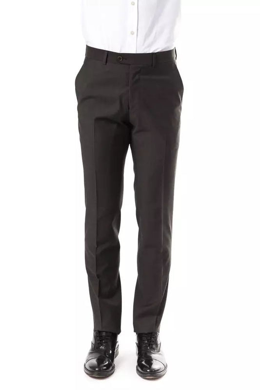 Fashionsarah.com Fashionsarah.com Uominitaliani Elegant Gray Woolen Suit Pants - Drop 7
