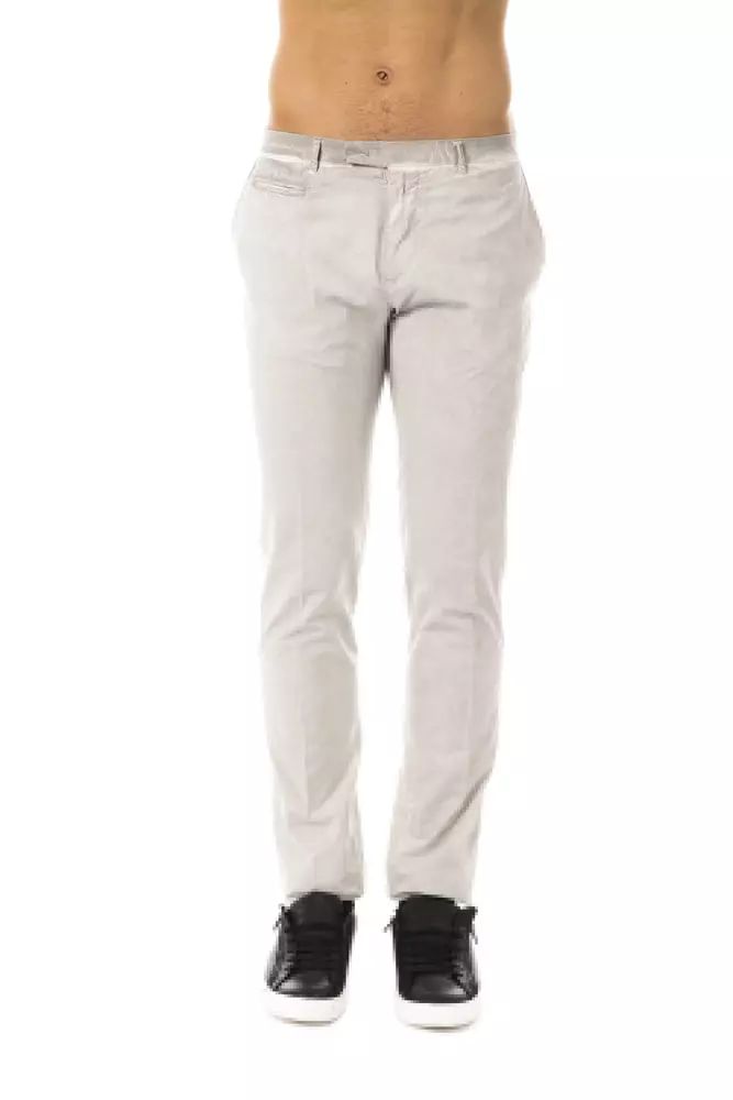 Fashionsarah.com Fashionsarah.com Uominitaliani Sleek Gray Casual Fit Cotton Pants for Men