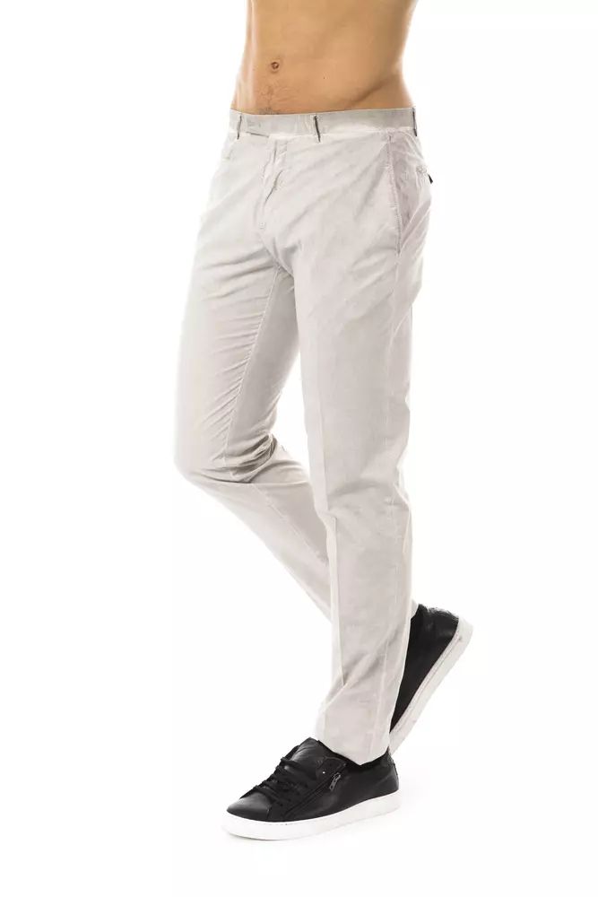 Fashionsarah.com Fashionsarah.com Uominitaliani Sleek Gray Casual Fit Cotton Pants for Men
