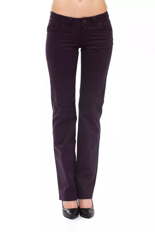 Fashionsarah.com Fashionsarah.com Ungaro Fever Elegant Purple Slim Pants with Chic Detailing