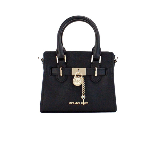 Fashionsarah.com Fashionsarah.com Michael Kors Hamilton XS Small Black Grained Leather Satchel Crossbody Bag Purse