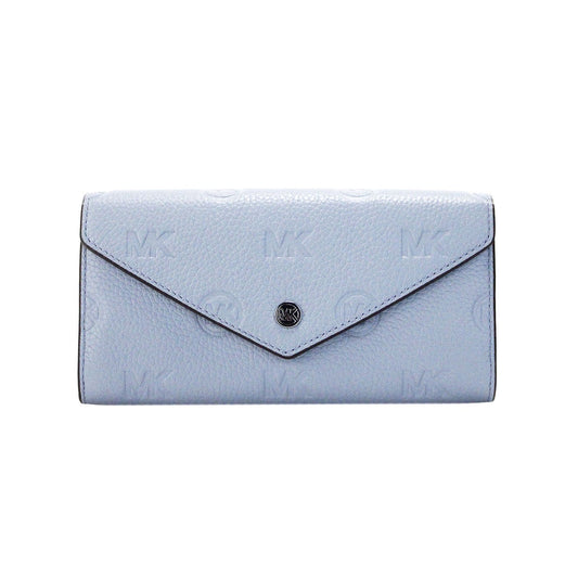 Michael Kors Jet Set Large Pale Blue Embossed Envelope Continental Clutch Wallet | Fashionsarah.com