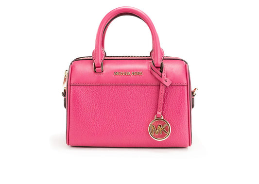 Fashionsarah.com Fashionsarah.com Michael Kors Travel XS Carmine Pink Leather Duffle Crossbody Handbag Purse