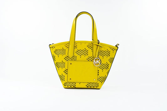 Fashionsarah.com Fashionsarah.com Michael Kors Kimber Small Daffodil Leather 2-in-1 Zip Tote Messenger Bag Purse