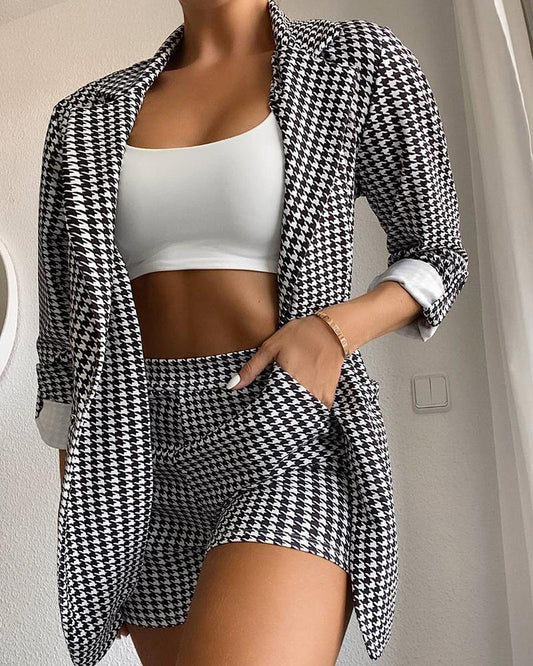 Grid Coats Suit Set | Fashionsarah.com