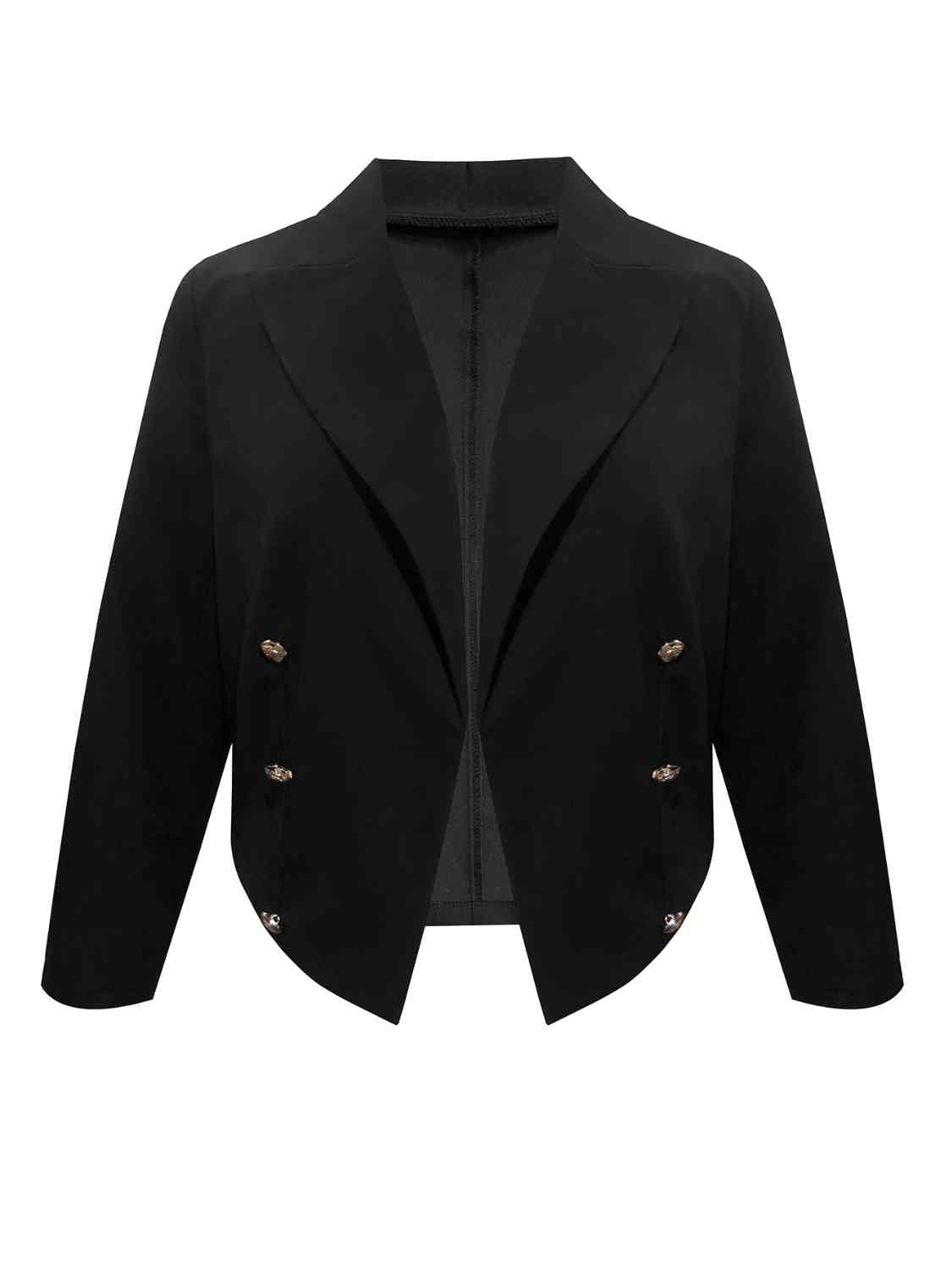 Plus Size Buttoned Lapel Collar Women Blazer | Fashionsarah.com