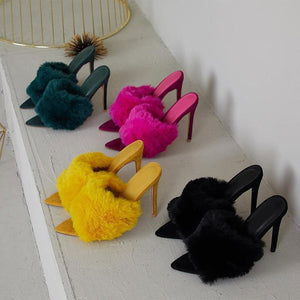 Candy Fur Heels - Fashionsarah.com