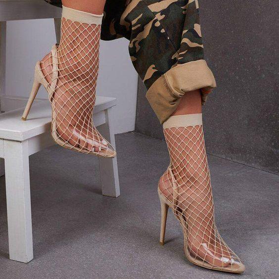 Fashionsarah.com Mesh Ankle Boots