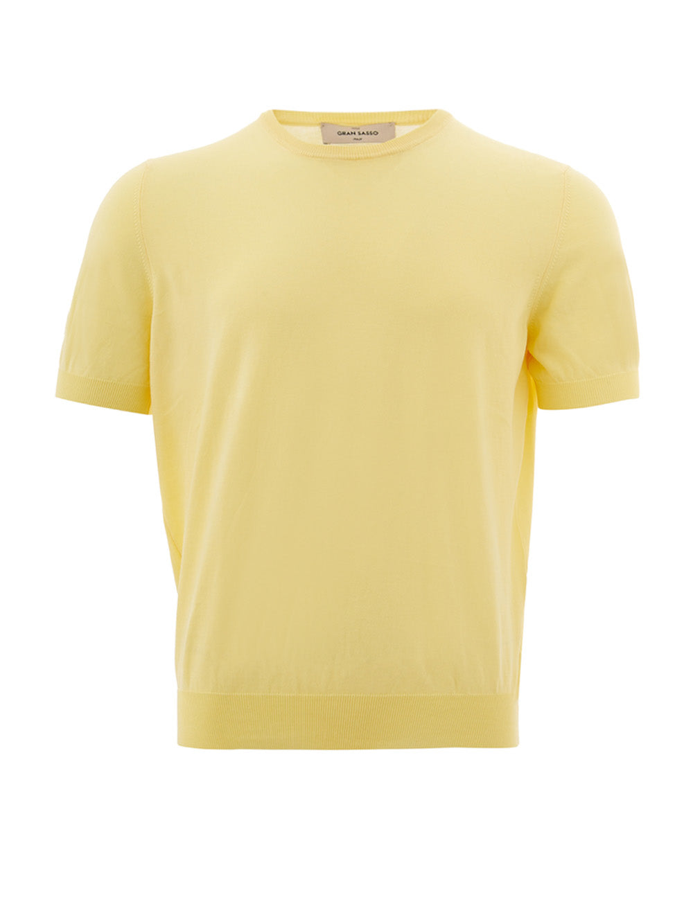 Fashionsarah.com Fashionsarah.com Gran Sasso Round neck Cotton Yellow T-Shirt