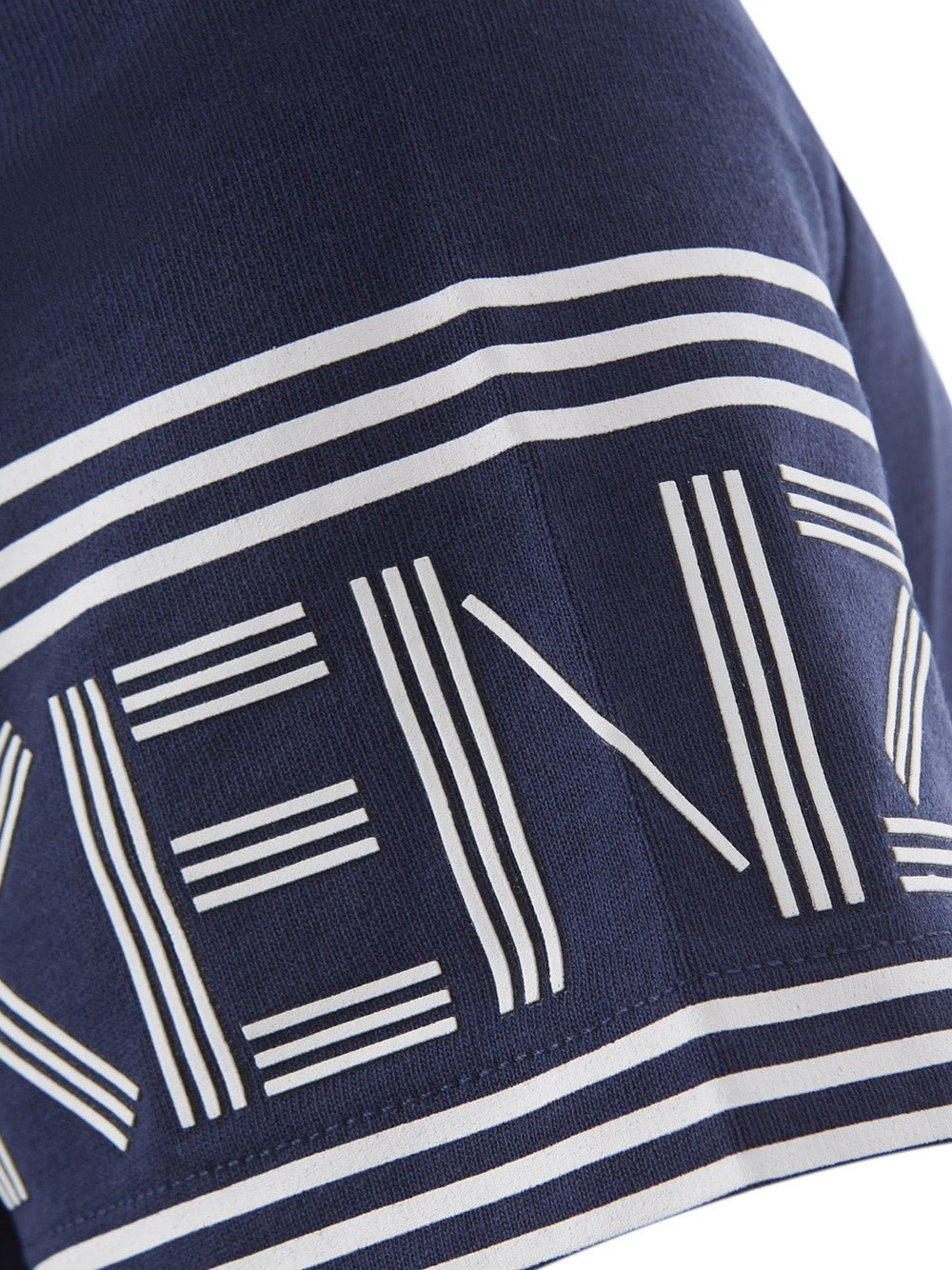 Fashionsarah.com Fashionsarah.com Kenzo Blue Cotton T-Shirt With contrasting Logo on Sleeves