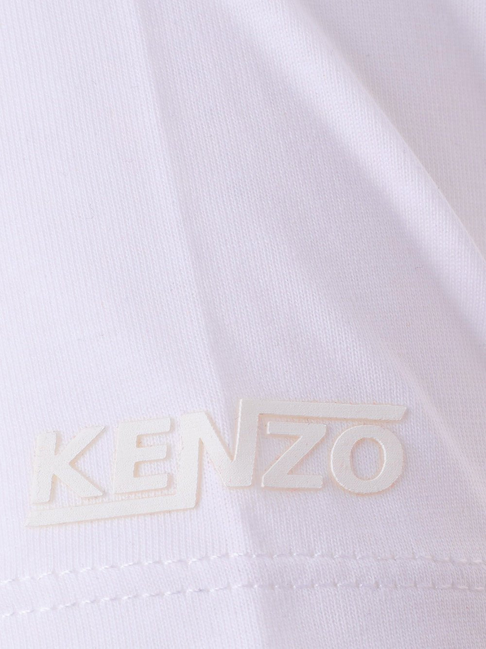 Fashionsarah.com Fashionsarah.com Kenzo Red Cotton T-Shirt with Contrasting White Sleeves