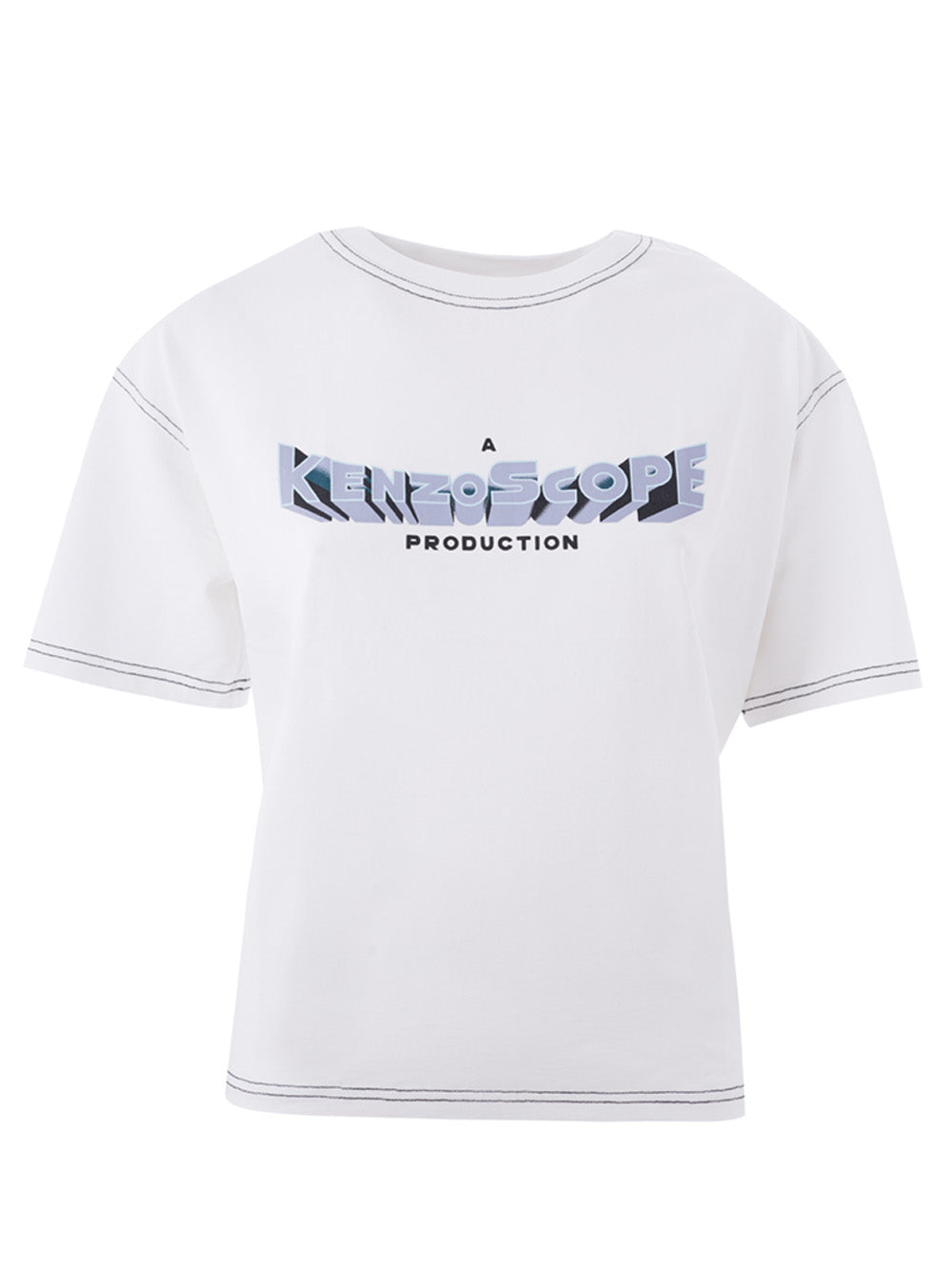 Fashionsarah.com Fashionsarah.com Kenzo White Cotton T-Shirt with Front Print