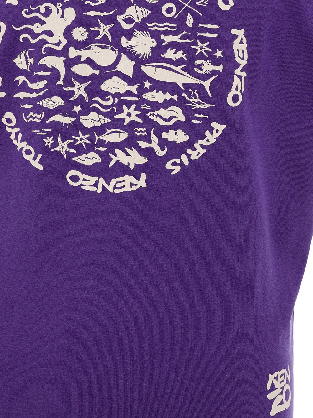 Fashionsarah.com Fashionsarah.com Kenzo Purple Cotton T-Shirt with Front Print