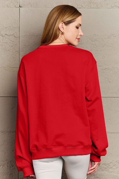 Fashionsarah.com Fashionsarah.com Simply Love Full Size SANTA'S FAVORITE Round Neck Sweatshirt