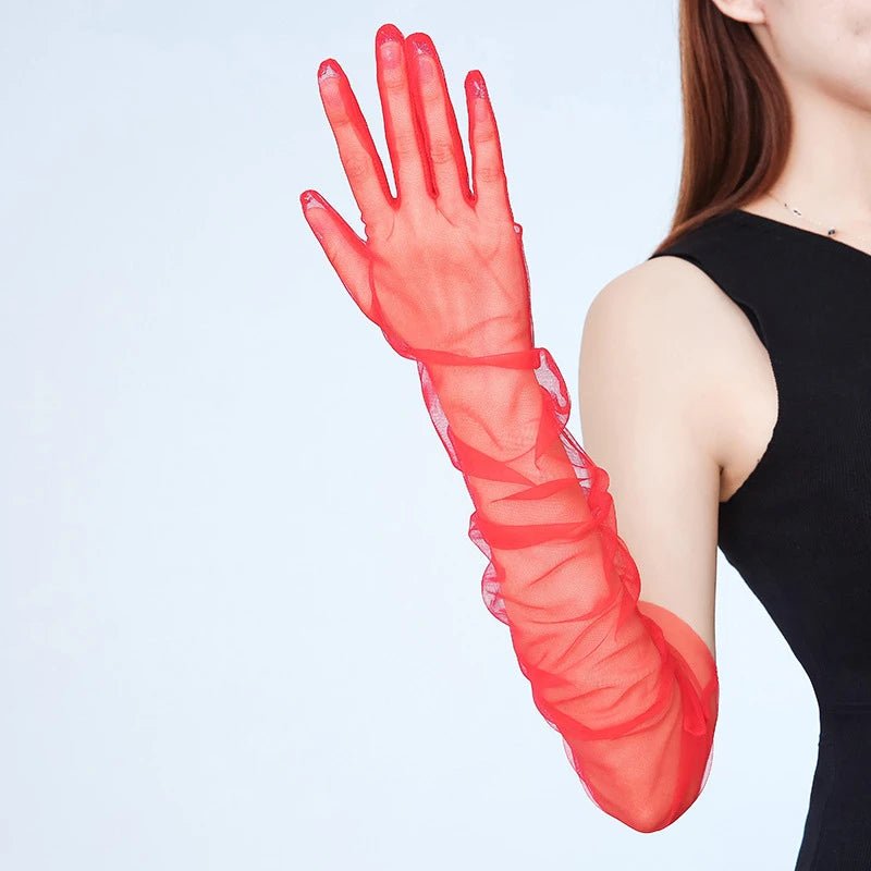 Fashionsarah.com Mesh Perspective Long Gloves