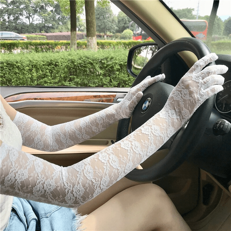 Fashionsarah.com Silk Elastic Lace Gloves