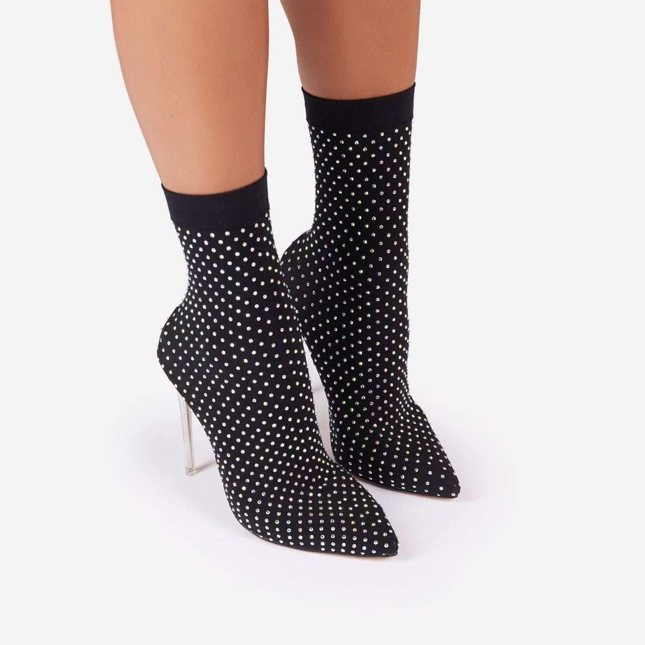 Fashionsarah.com Perspex Ankle Sock Boot