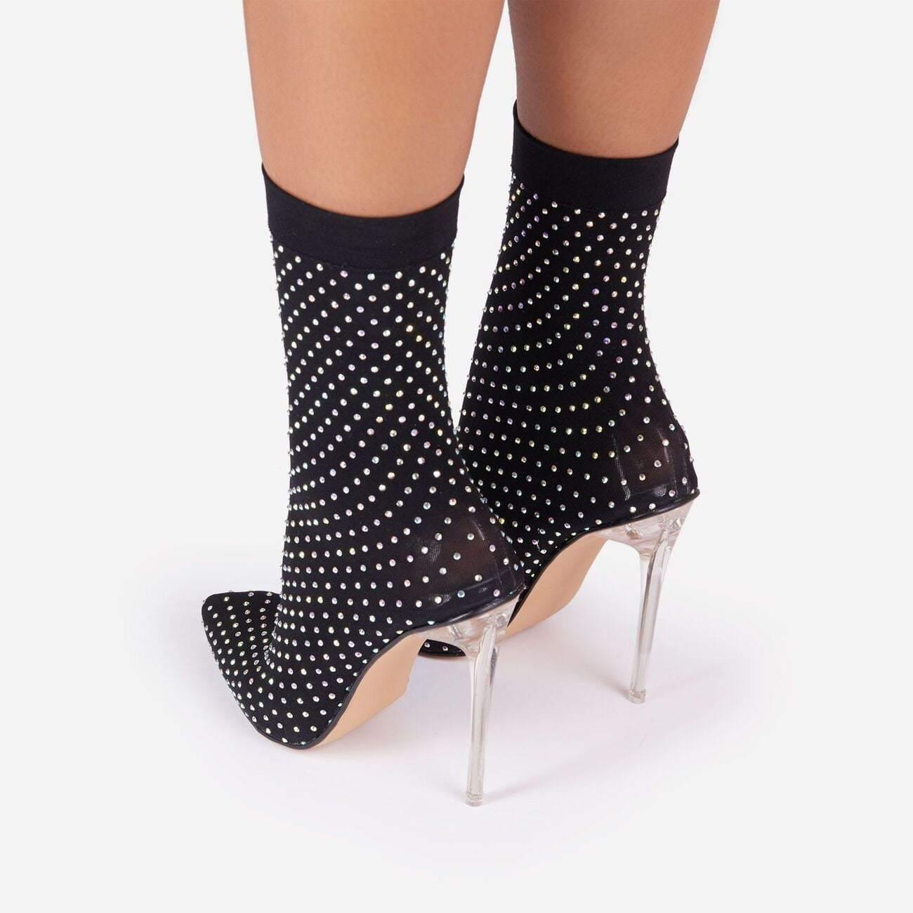 Fashionsarah.com Perspex Ankle Sock Boot