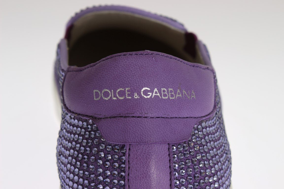 Dolce & Gabbana Purple Strass Canvas Logo Sneakers | Fashionsarah.com