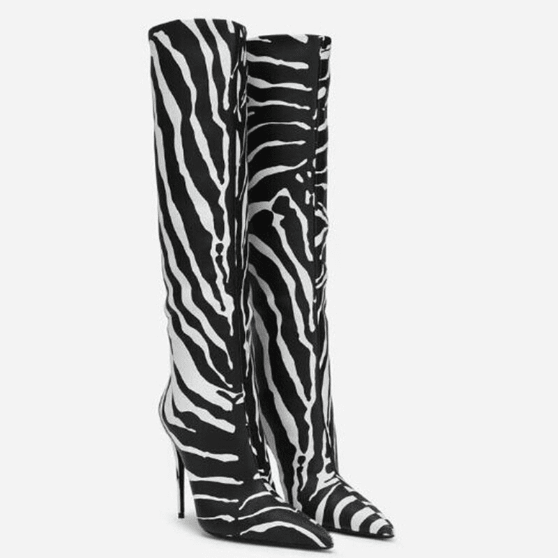 Fashionsarah.com Zebra Pointed Toe Boots