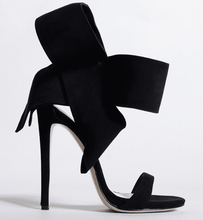 Load image into Gallery viewer, Suede Bow Open Toe | Fashionsarah.com