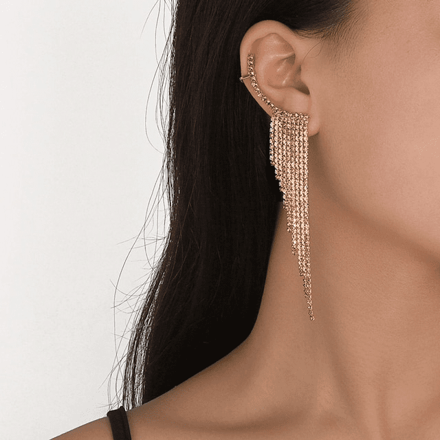 Long Full Rhinestone Earrings | Fashionsarah.com