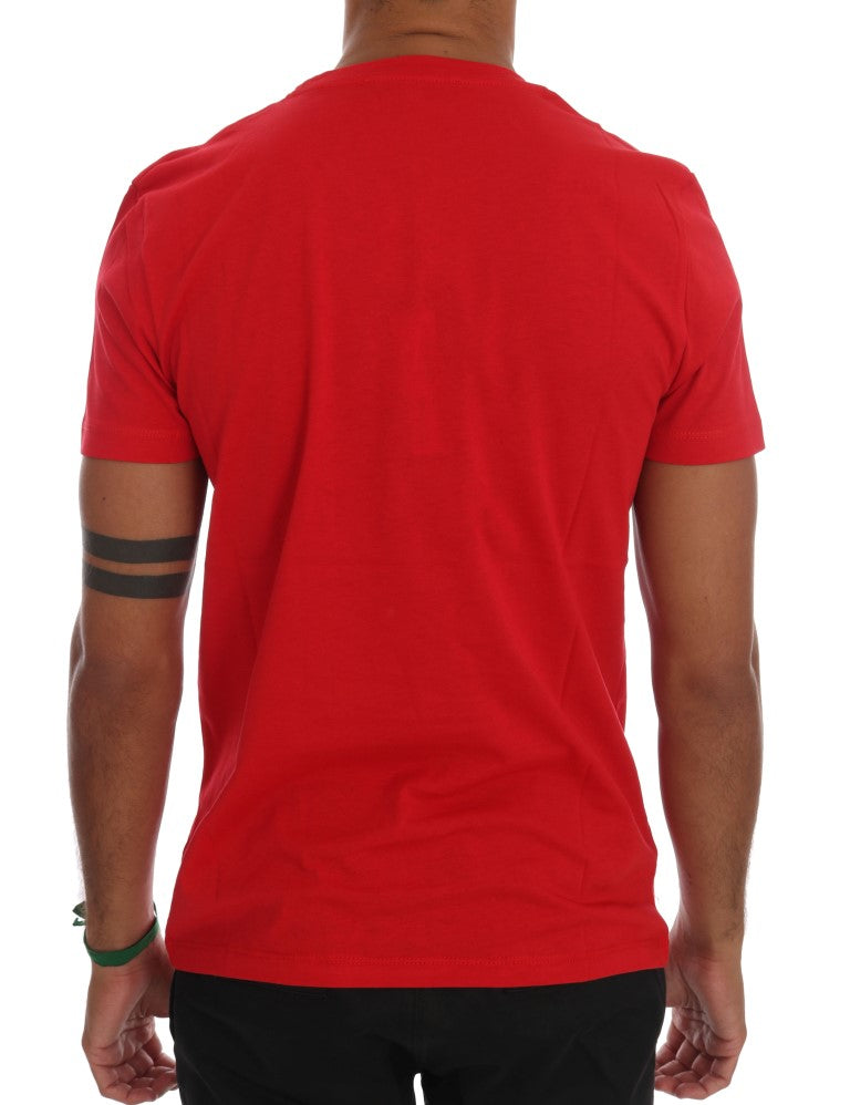 Fashionsarah.com Fashionsarah.com Frankie Morello Red Cotton RIDERS Crewneck T-Shirt