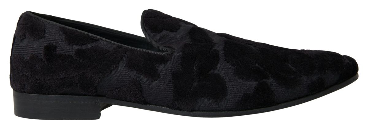 Fashionsarah.com Fashionsarah.com Dolce & Gabbana Black Brocade Loafers Men Formal Shoes