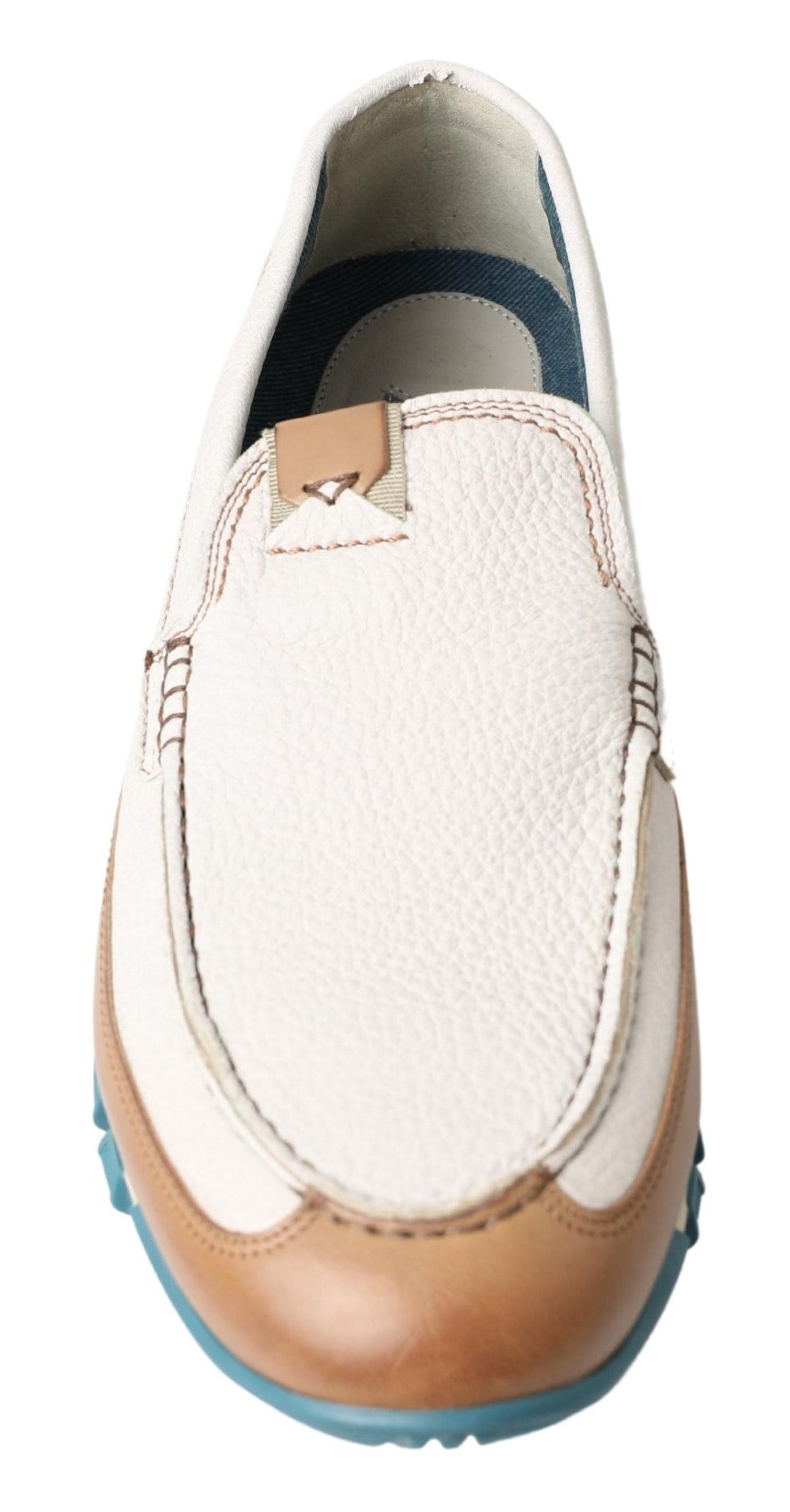 Dolce & Gabbana White Leather Loafers Moccasins Shoes | Fashionsarah.com