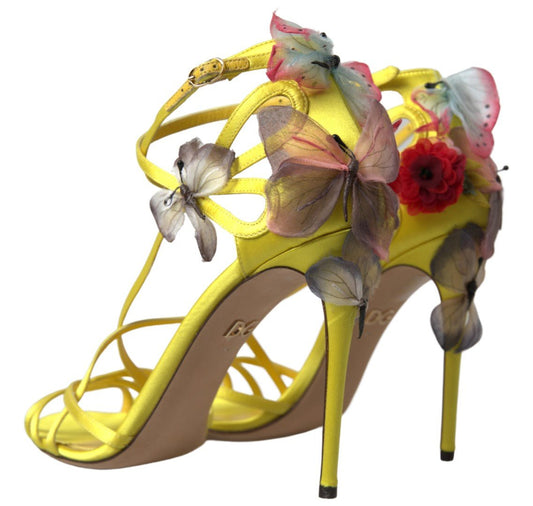Fashionsarah.com Fashionsarah.com Dolce & Gabbana Yellow Keira Butterfly Appliqués Sandals