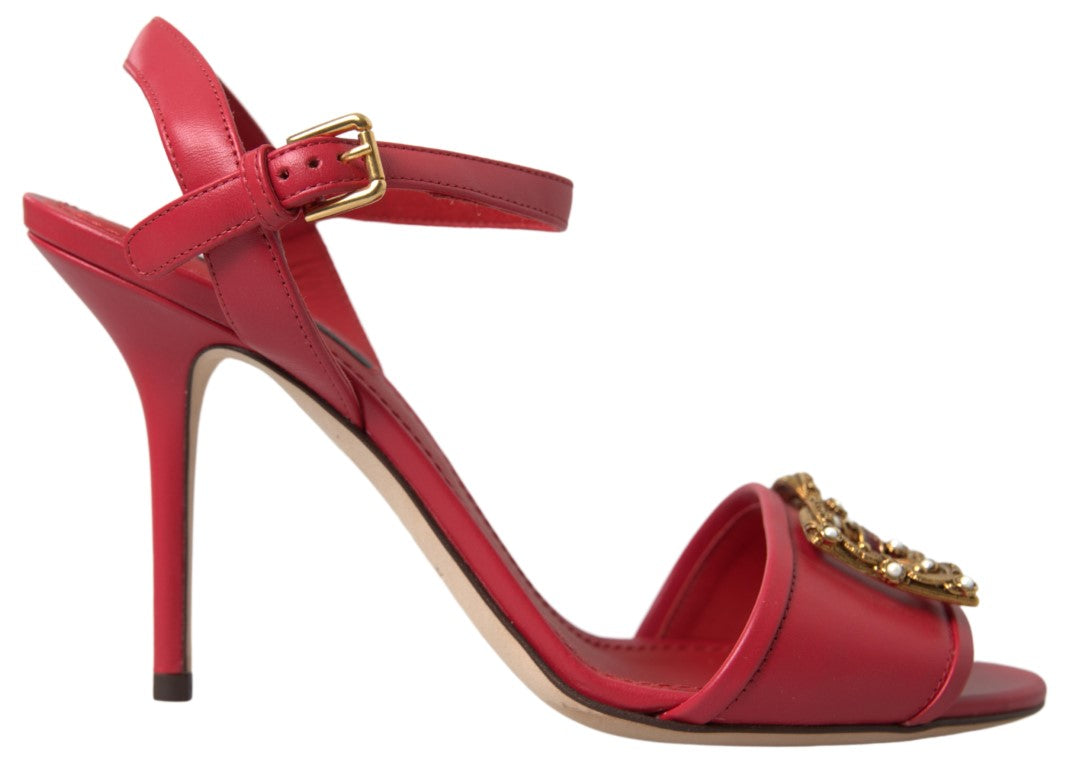 Fashionsarah.com Fashionsarah.com Dolce & Gabbana Red Ankle Strap Stiletto Heels Sandals Shoes