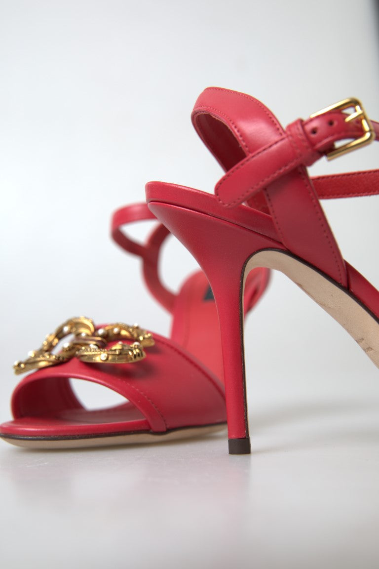 Fashionsarah.com Fashionsarah.com Dolce & Gabbana Red Ankle Strap Stiletto Heels Sandals Shoes