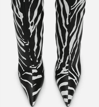Load image into Gallery viewer, Zebra Pointed Toe Boots | Fashionsarah.com