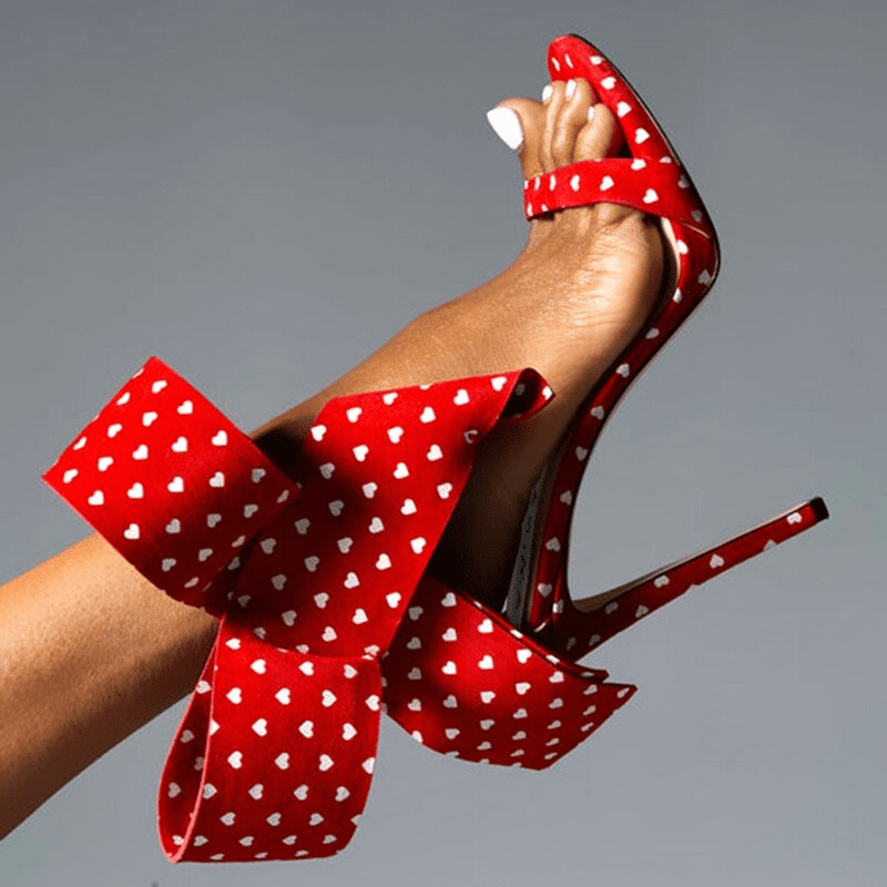 Polka dot outlet platform heels