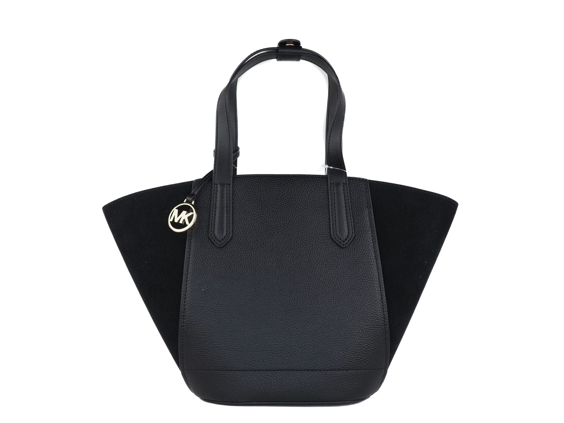 Fashionsarah.com Fashionsarah.com Michael Kors Portia Small Pebbled Leather Suede Tote Handbag (Black)