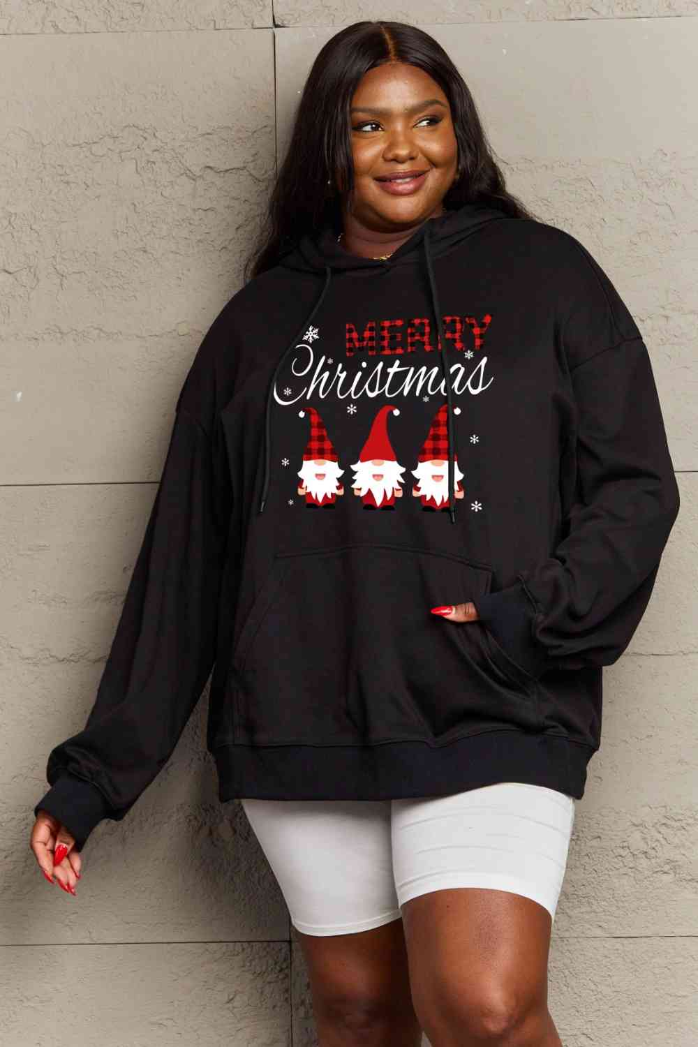 Simply Love Full Size MERRY CHRISTMAS Graphic Hoodie | Fashionsarah.com