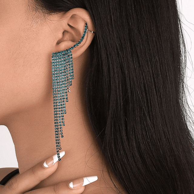 Long Full Rhinestone Earrings | Fashionsarah.com