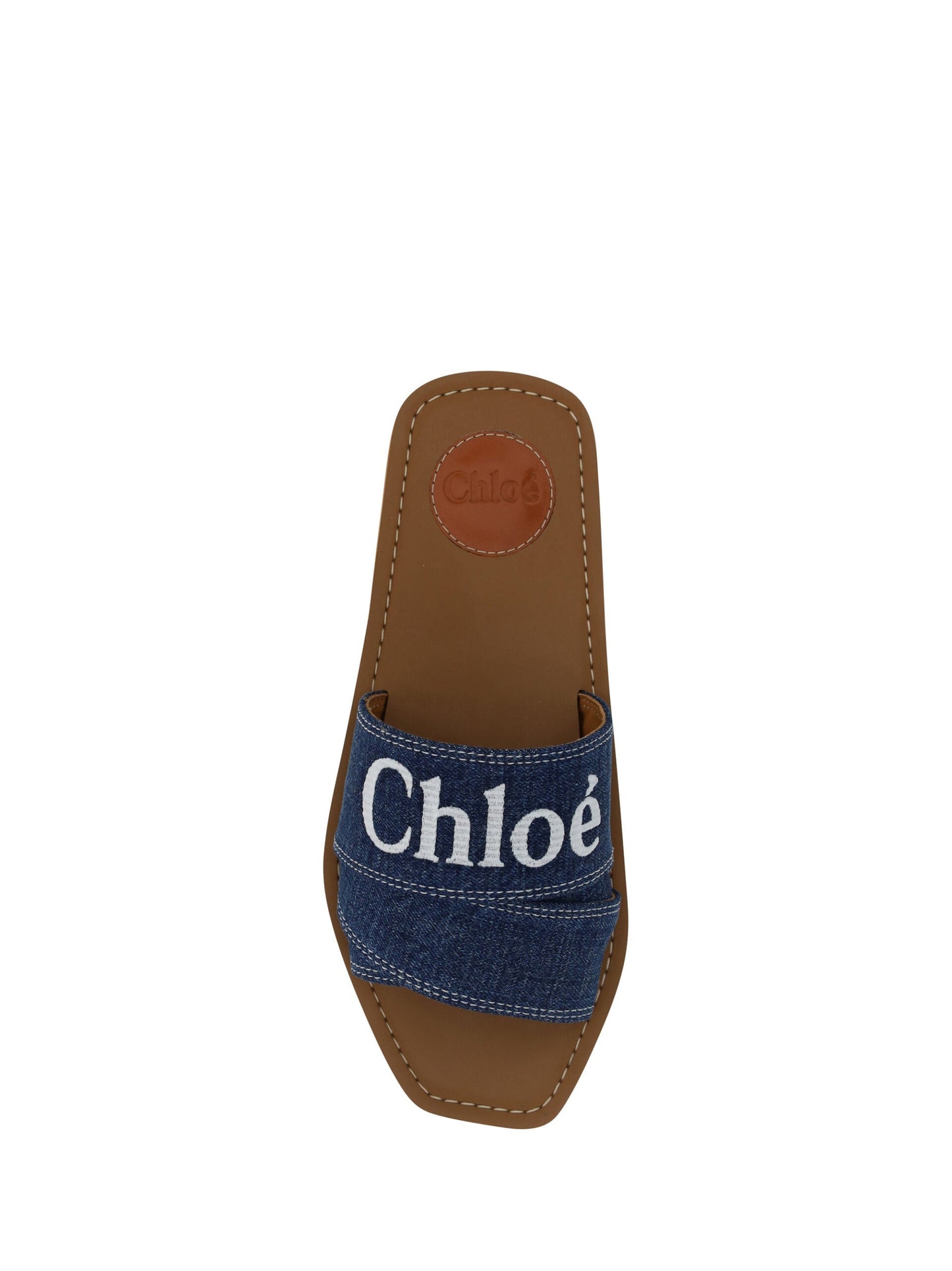 Chloé Denim Blue Woody Women Sandals | Fashionsarah.com