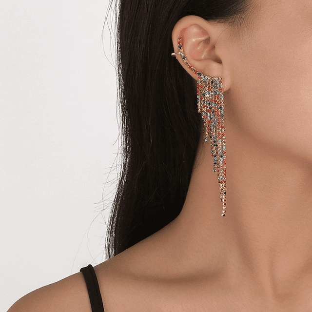 Long Full Rhinestone Earrings | Fashionsarah.com