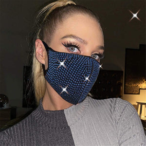Elastic Rhinestone Face Mask - Fashionsarah.com